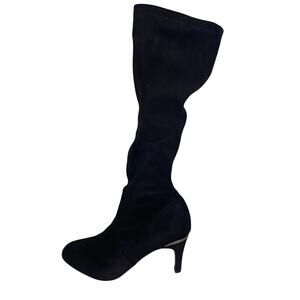 NEW BCBGeneration Black Knee High Heeled Boots Mario Faux Suede Slouchy Size 8